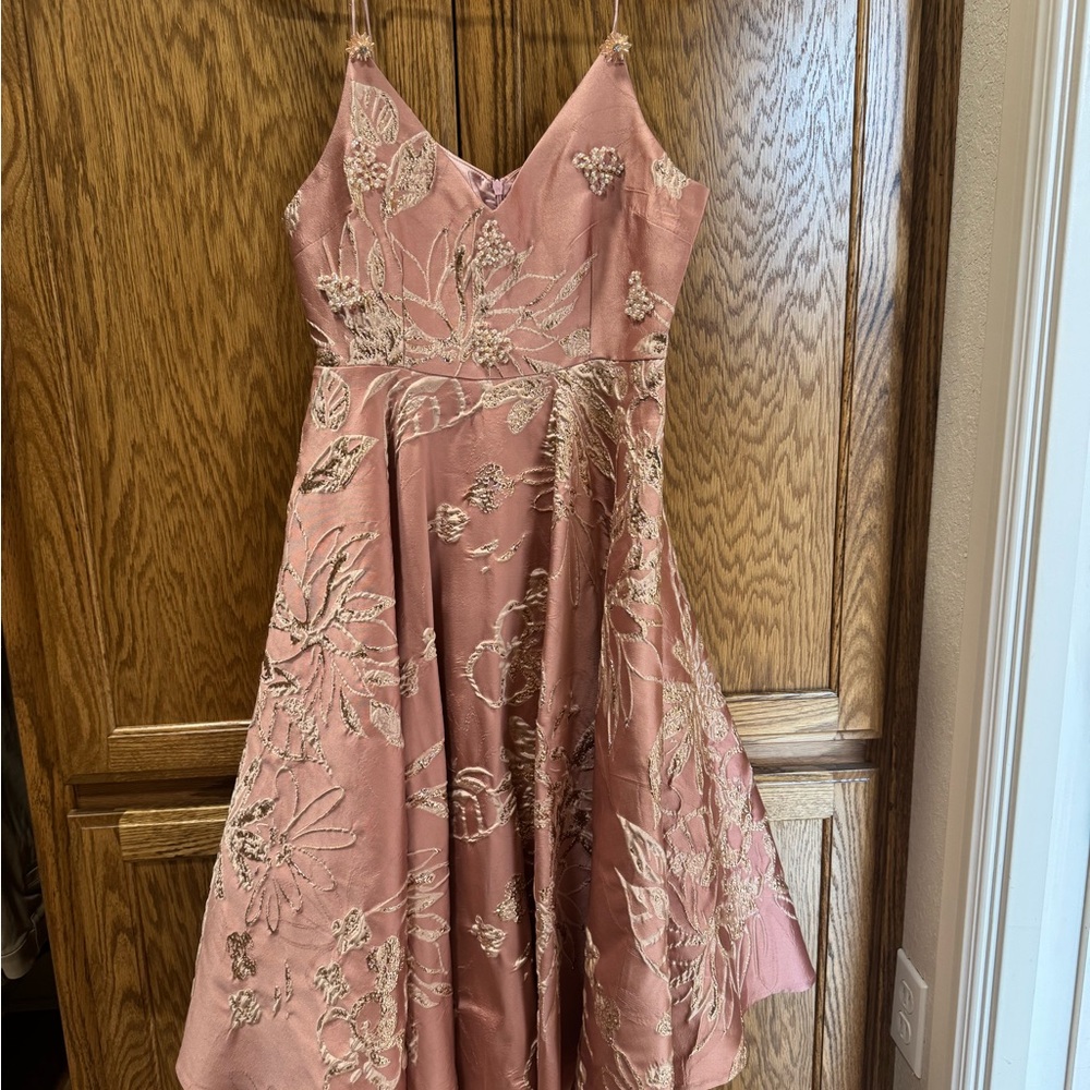Pink Floral Embroidered Dress
